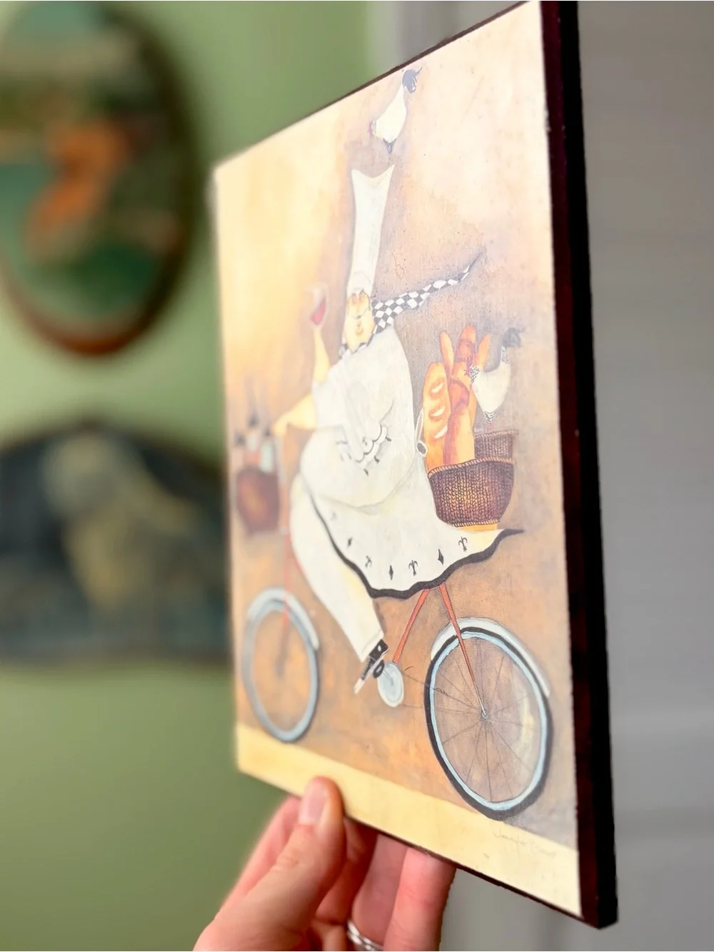 Vintage Chunky on Chef Bicycle Wall Art Print - Bread & Wine Delivery